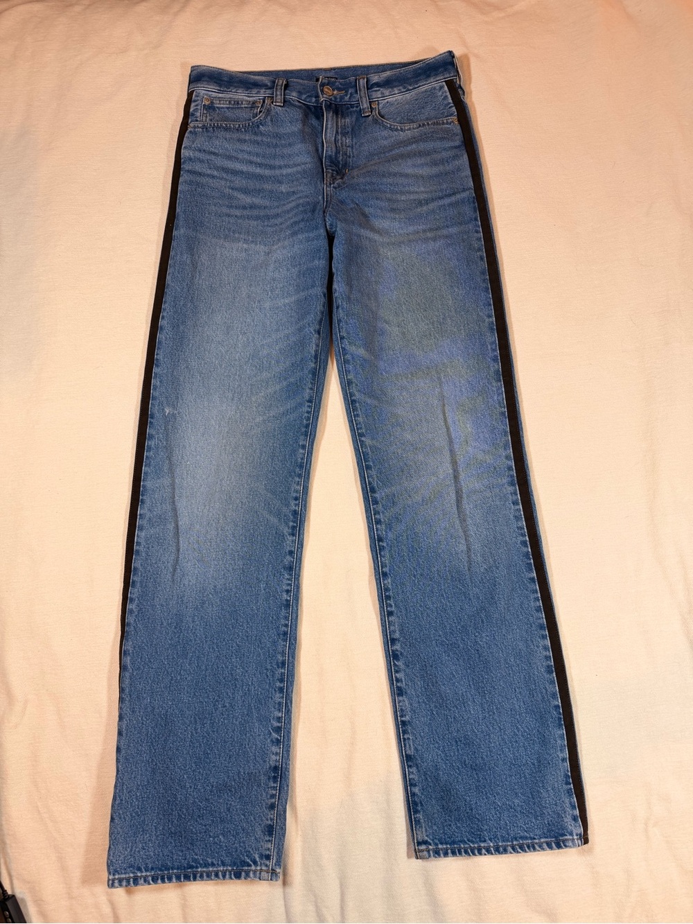 J.Crew Size 27 Tall Straight Leg Jeans Brown Ultrasuede Side Stripe